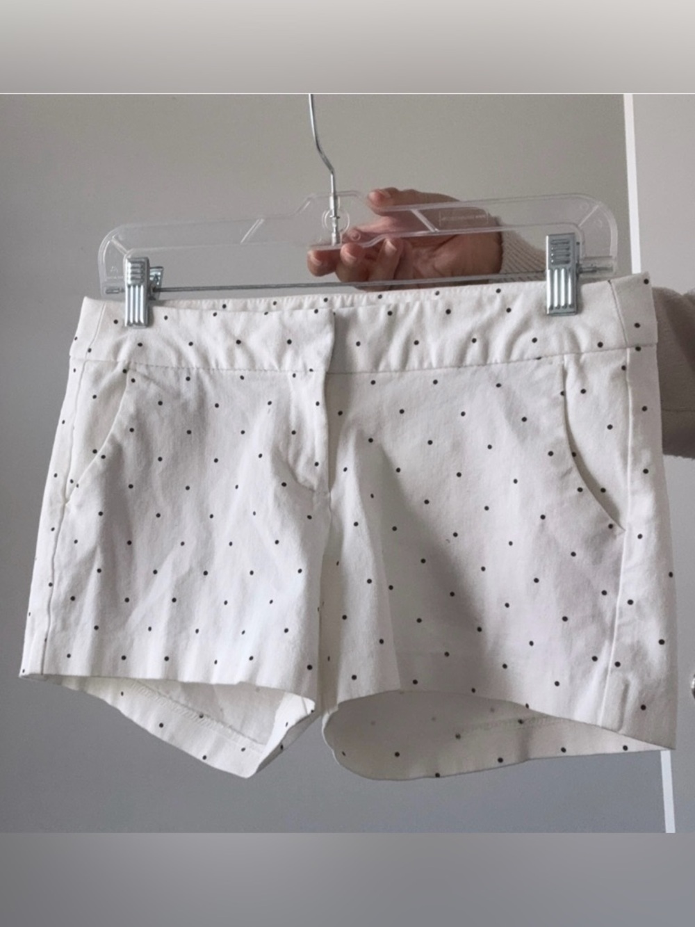 White Polka Dot Low Waist Shorts